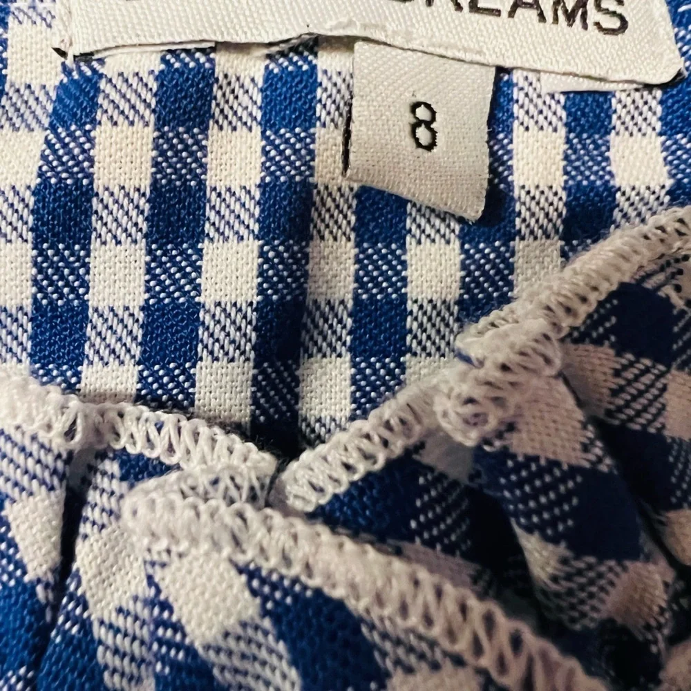 Sweet Dreams Checkered Nightgown - Navy and White Size Girls 8